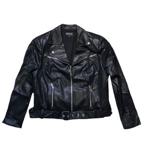 NWT Danielle Bernstein plus size faux leather Moto jacket size 1X